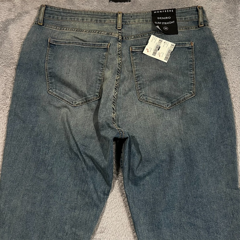 Monfrere Deniro Slim Straight Jeans Palermo Blue Mens 36x33 Tag 38 - Picture 11 of 14